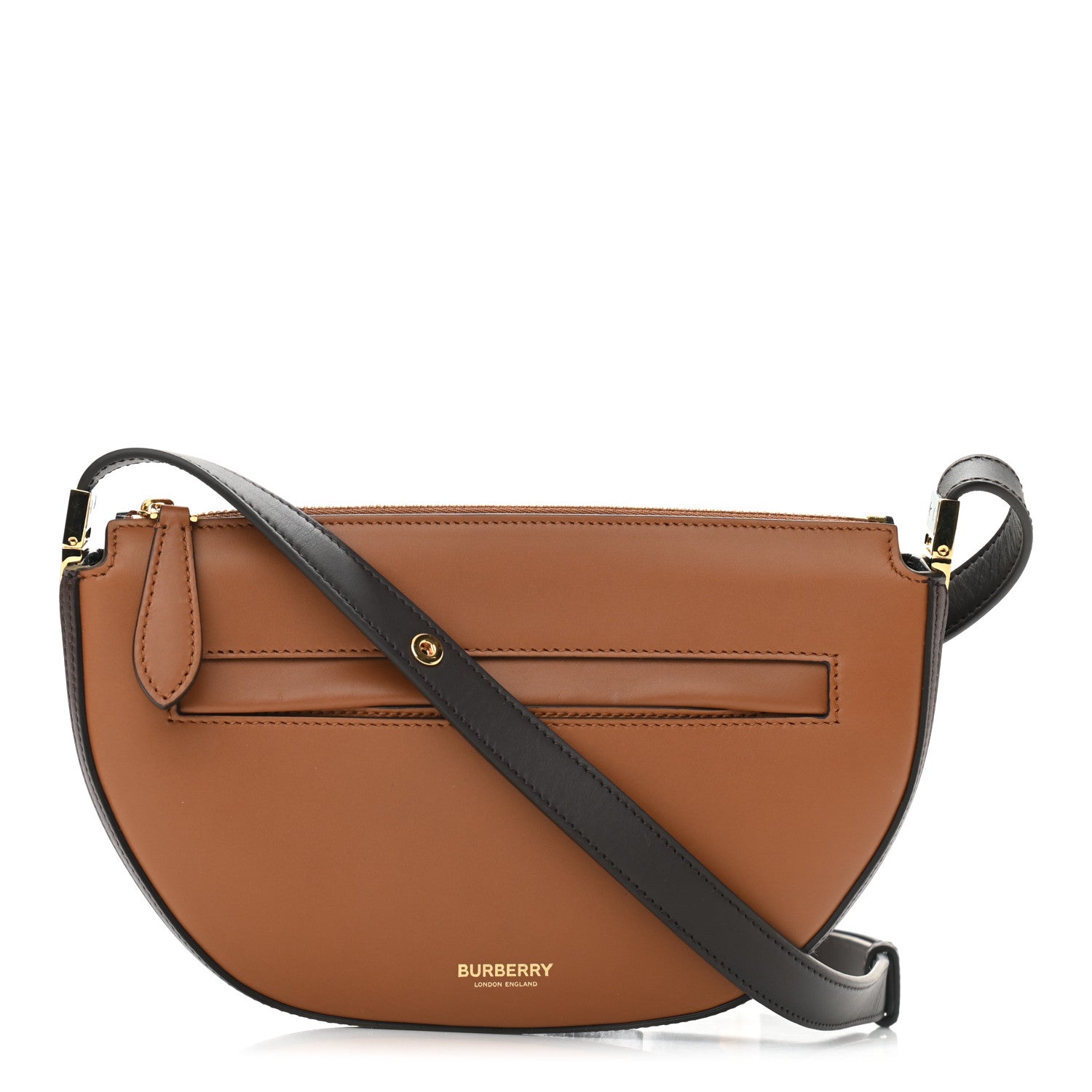 Burberry Calfskin Mini Two-Tone Olympia Shoulder Bag Warm Tan 1 of 9