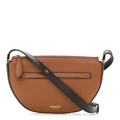 Burberry Calfskin Mini Two-Tone Olympia Shoulder Bag Warm Tan 1 of 9