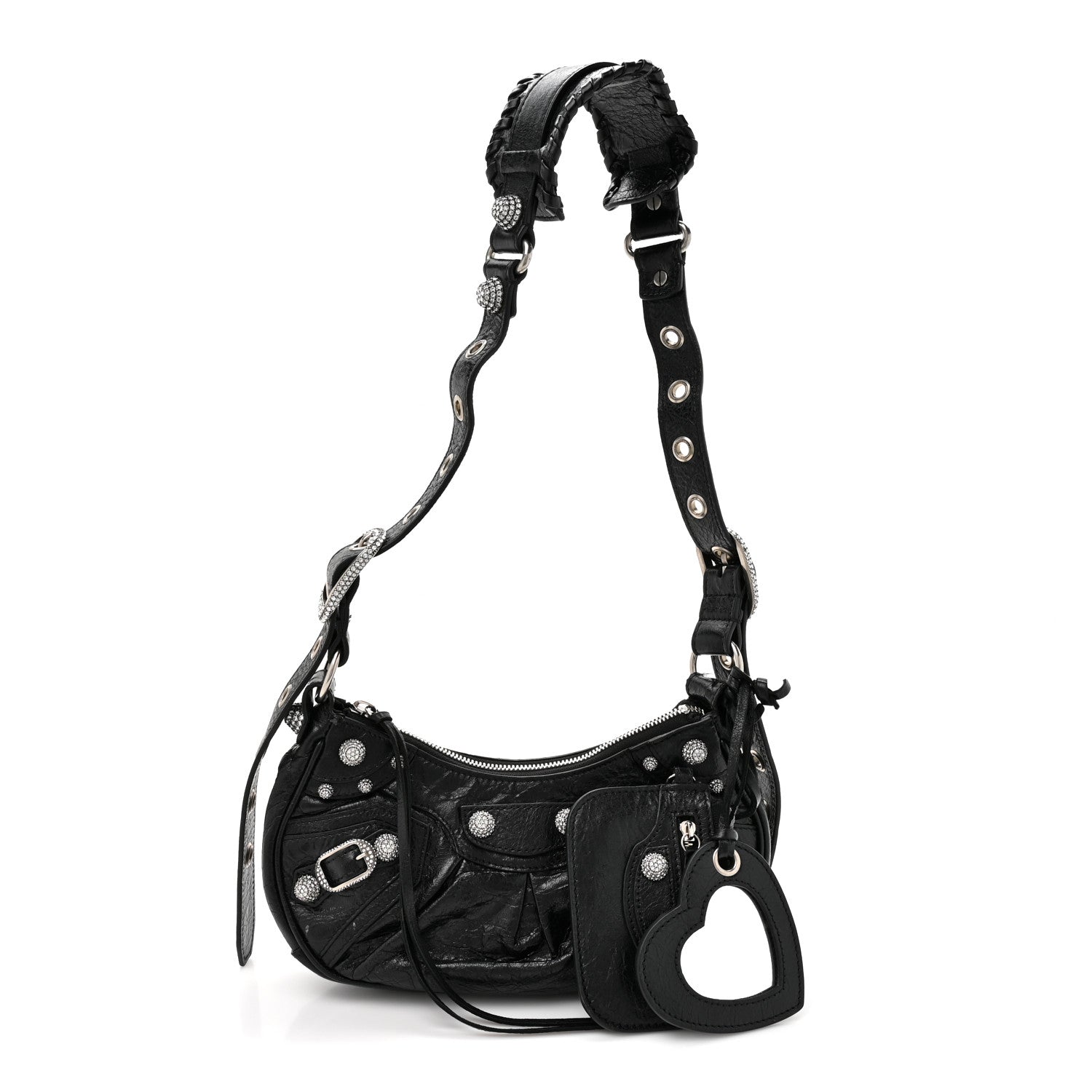 Balenciaga Agneau Arena Crystal Le Cagole Shoulder Bag XS Black 3 of 12