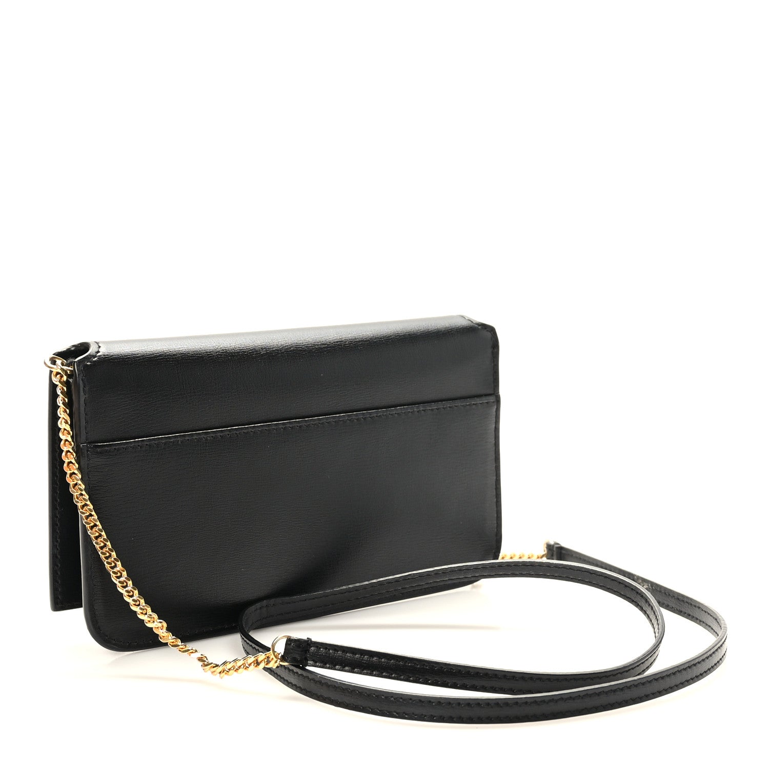 Saint Laurent Grained Calfskin Monogram Phone Holder Crossbody Black 3 of 10