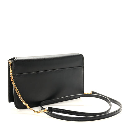 Saint Laurent Grained Calfskin Monogram Phone Holder Crossbody Black 3 of 10