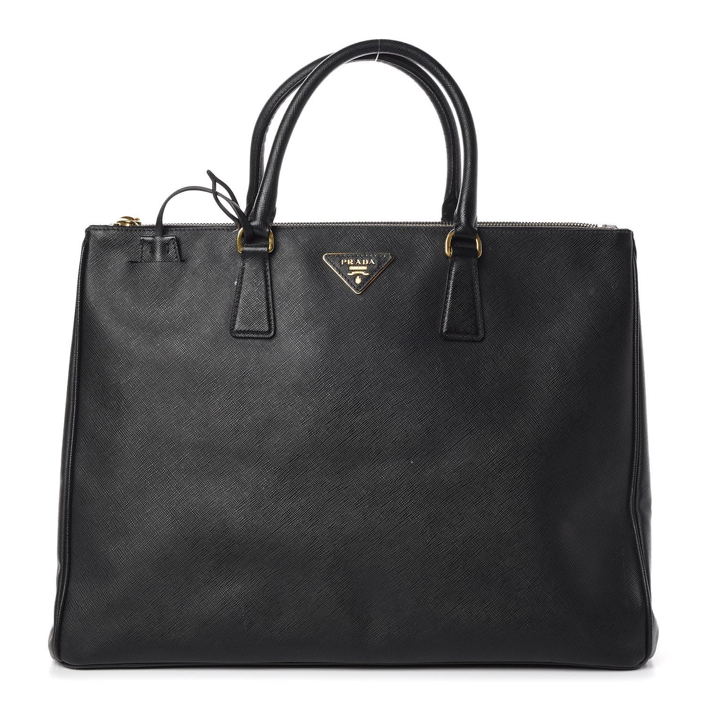 Saffiano Lux Extra Large Galleria Double Zip Tote Black