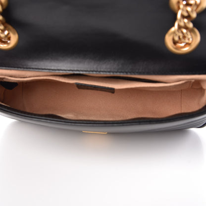 Gucci Calfskin Matelasse Mini GG Marmont Shoulder Bag Black 5 of 9
