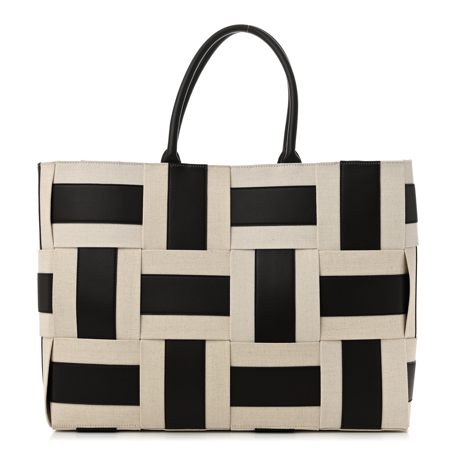 Bottega Veneta Canvas Nappa Maxi Intrecciato Large Arco Tote Natural Fondant 1 of 10
