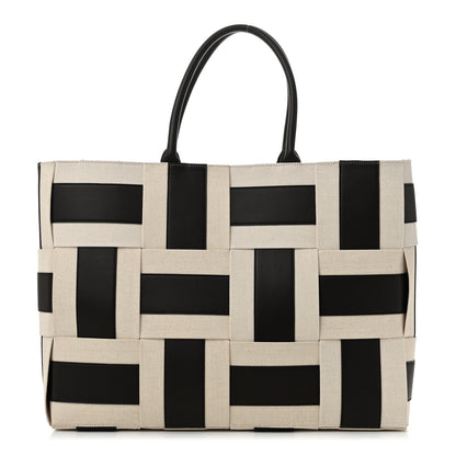Bottega Veneta Canvas Nappa Maxi Intrecciato Large Arco Tote Natural Fondant 1 of 10