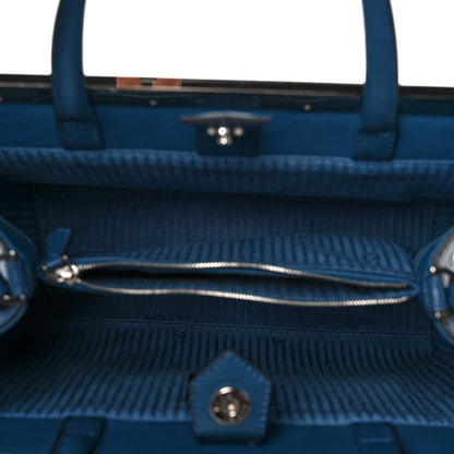 Fendi Vitello Elite Petite 2Jours Tote Blue Cobalto 5 of 10