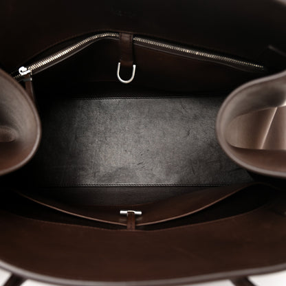 The Row Polished Saddle Calfskin EW Margaux Chestnut Dark Chocolate 5 of 10