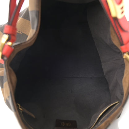 Fendi Pequin Vitello Large Hobo Tobacco Papavero 5 of 12