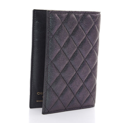 Chanel Iridescent Caviar Quilted Passport Holder Black 3 of 10
