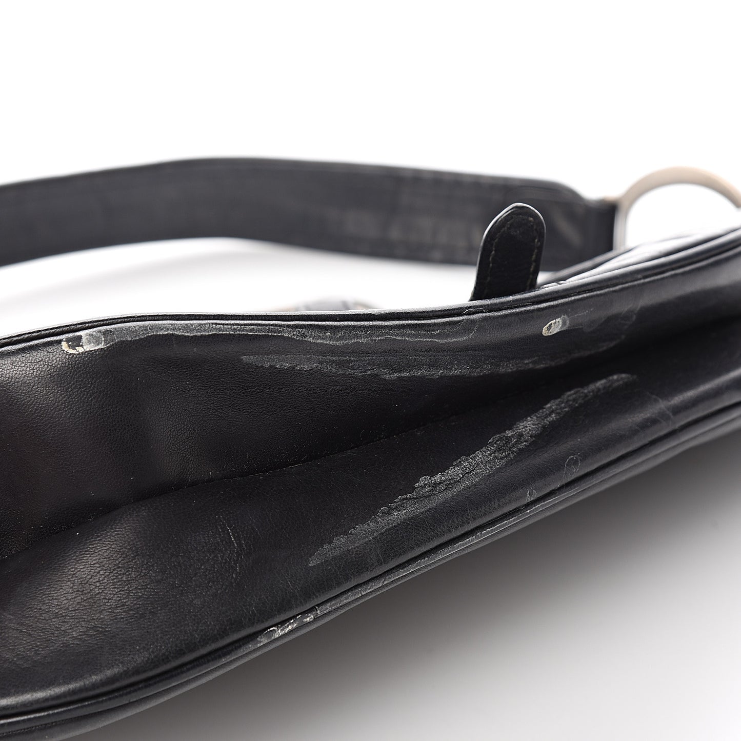 Lambskin Laser Cut Saddle Bag Black