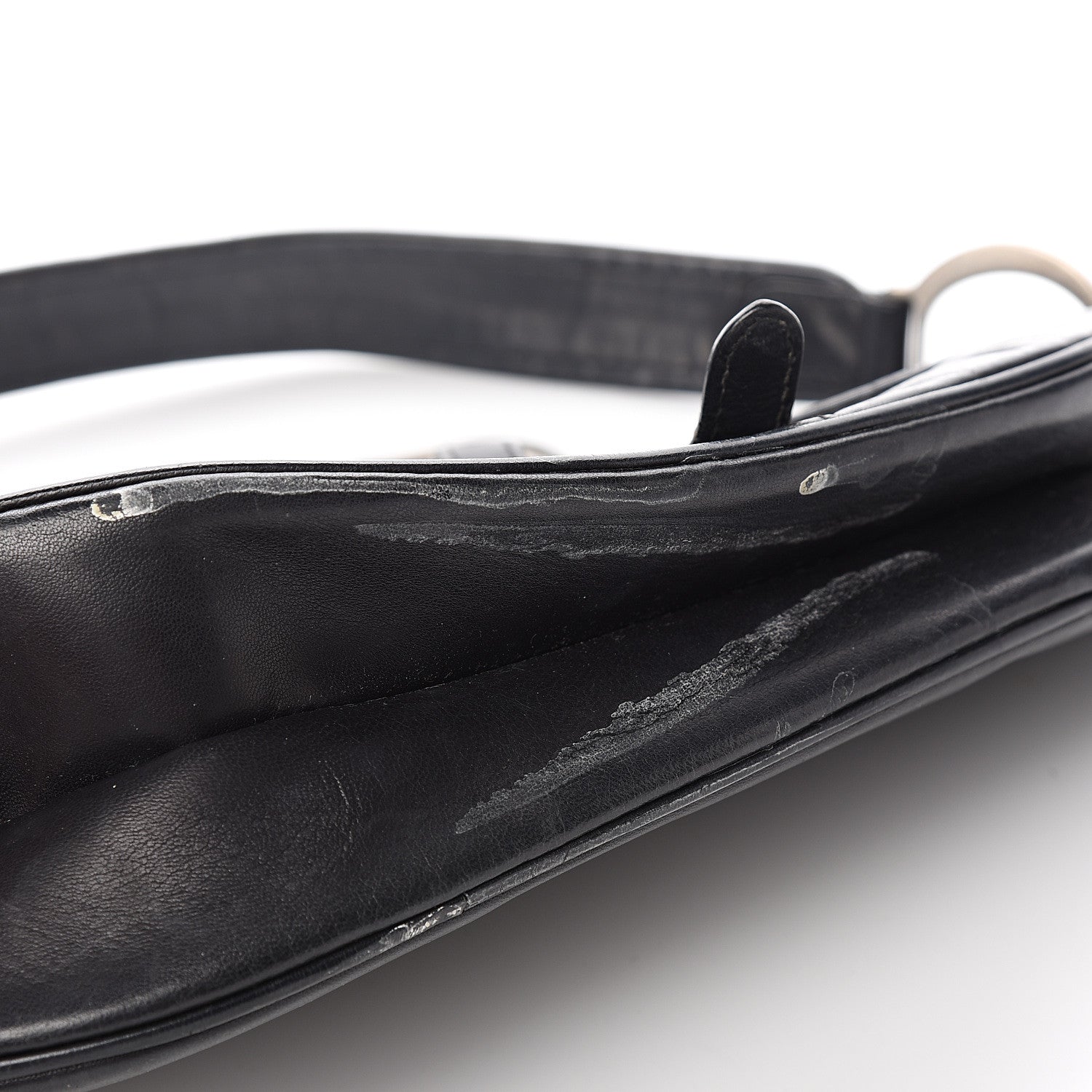 Christian Dior Lambskin Laser Cut Saddle Bag Black 8 of 13