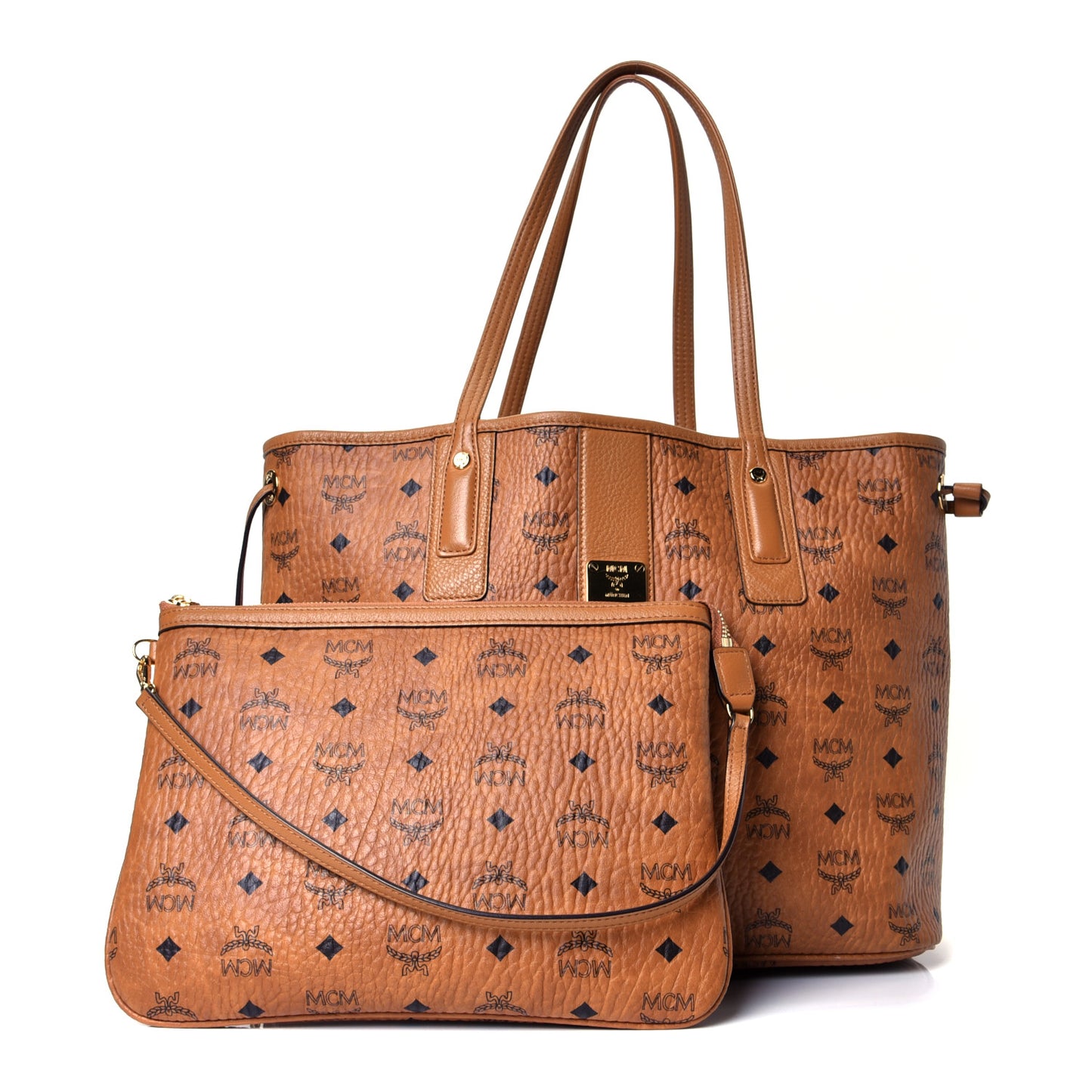 Visetos Medium Liz Reversible Shopper Tote Cognac