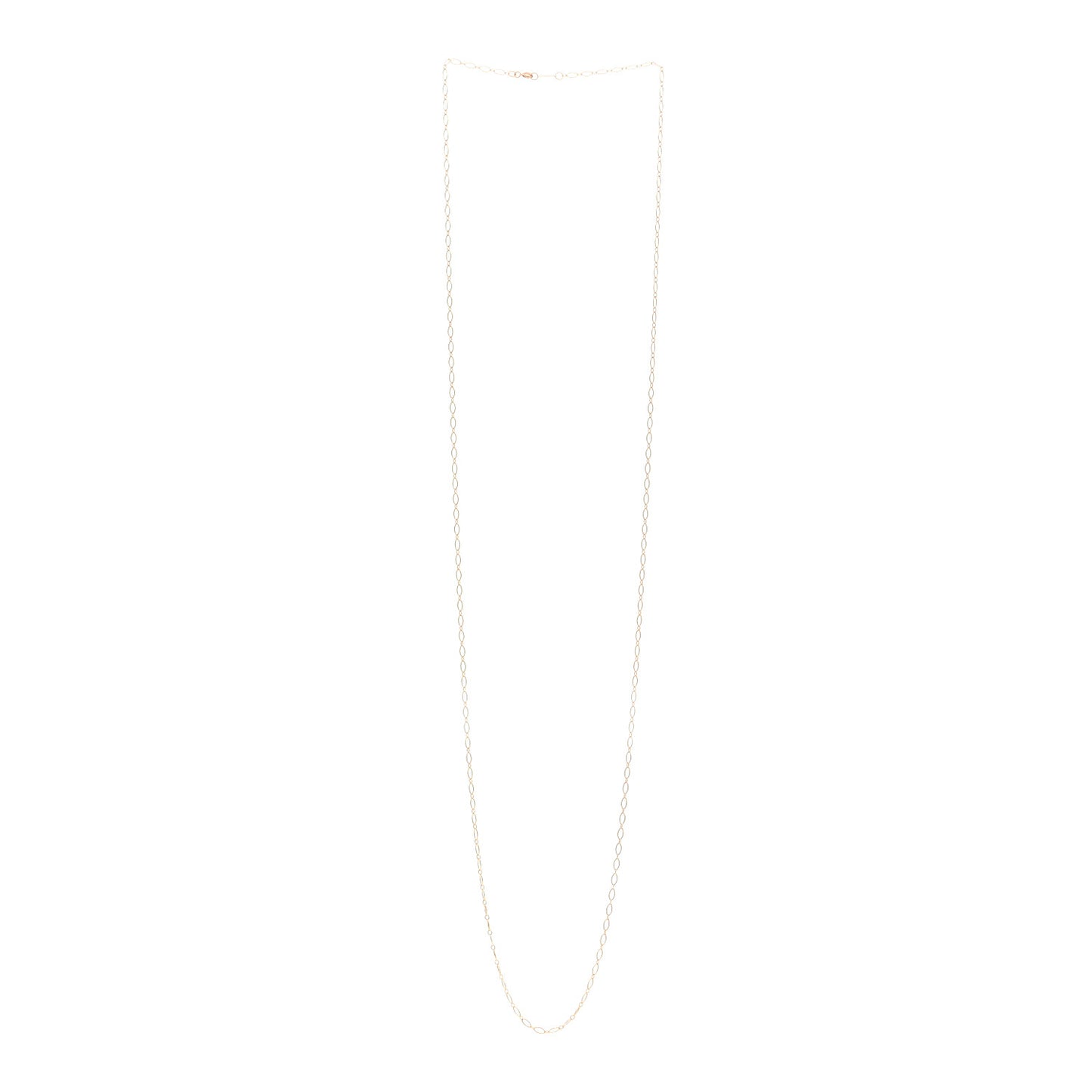 18K Rose Gold Oval Link Chain Necklace 36"
