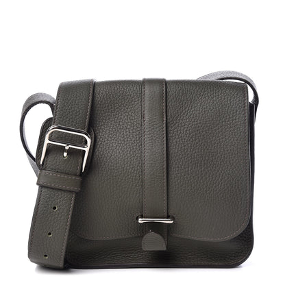 Hermes Taurillon Clemence Steve Pochette Vert De Gris 1 of 9