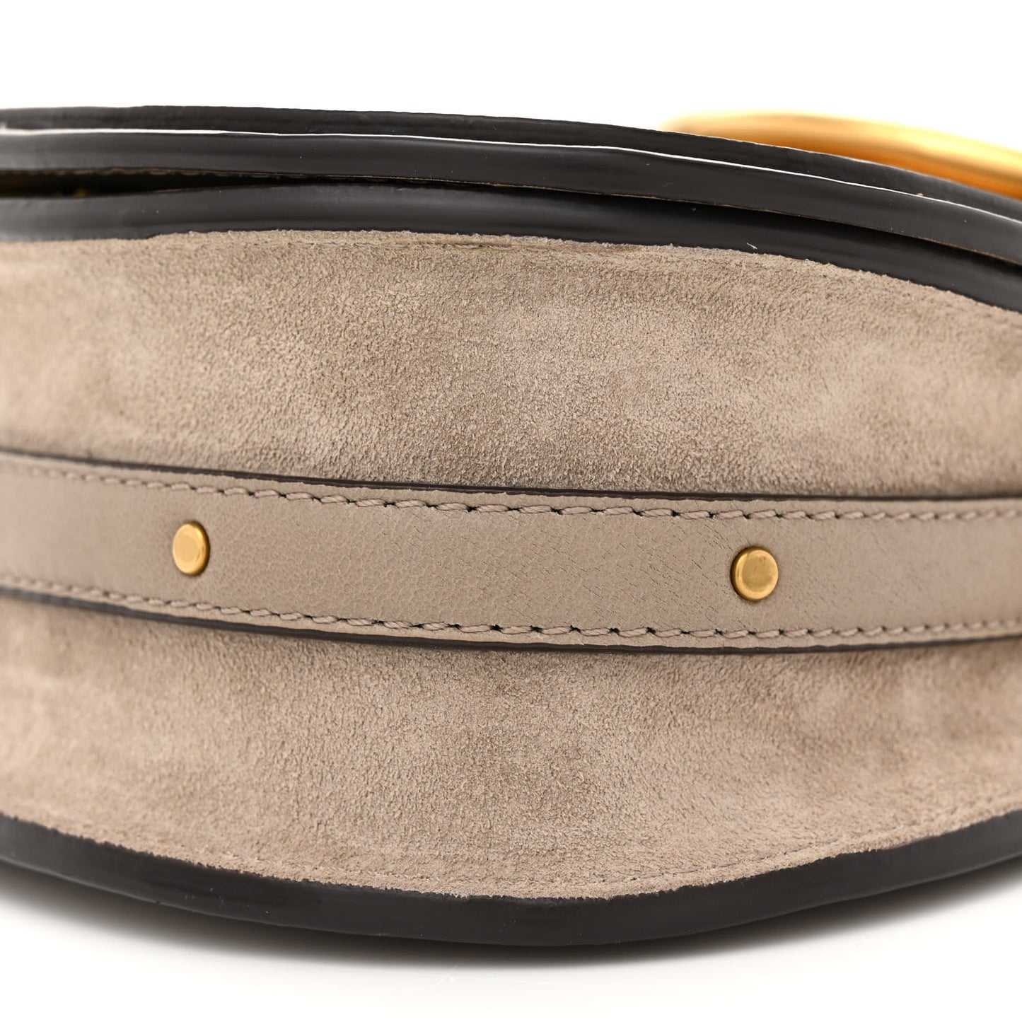 Calfskin Suede Small Nile Bracelet Bag Motty Grey