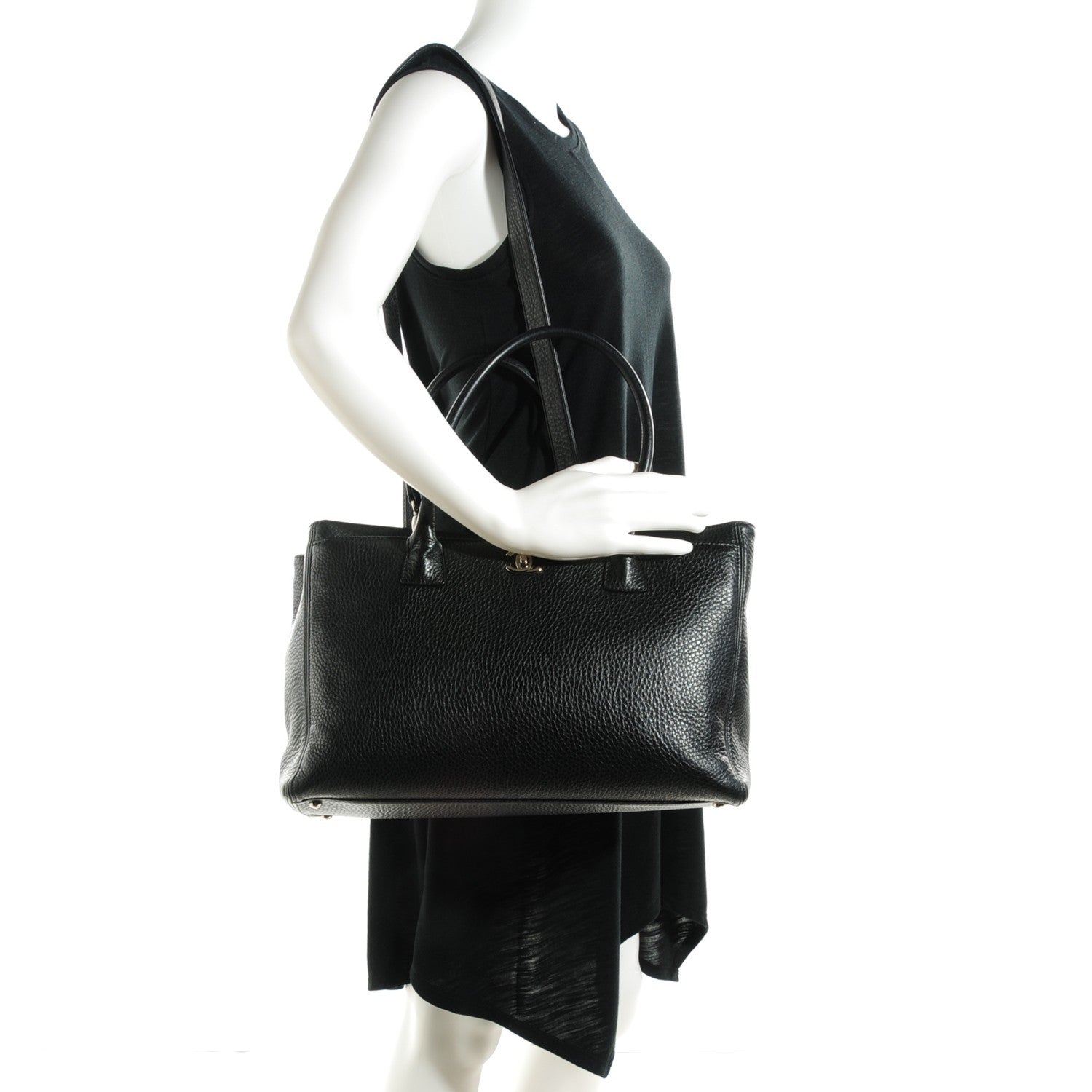 Chanel Deerskin Cerf Executive Shopper Tote Black 2 of 7