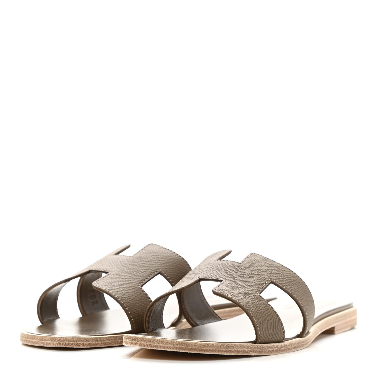 Hermes Epsom Oran Sandals 37 Etoupe 3 of 9