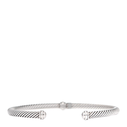 David Yurman Sterling Silver Diamond 4mm Cable Classics Single Station Bracelet 3 of 4