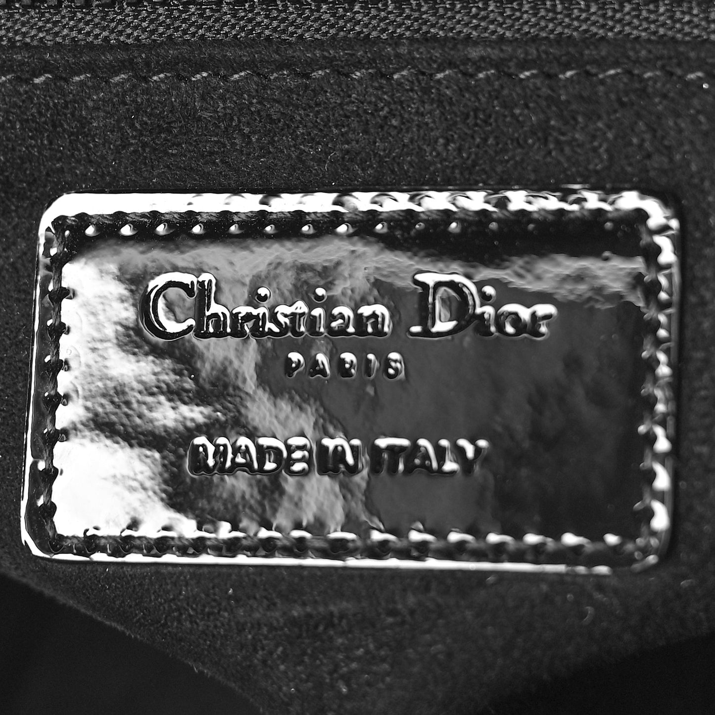 Ultraglossy Patent Cannage Medium Lady Dior Black