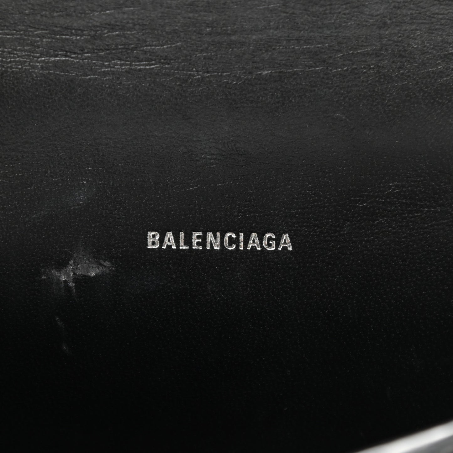 Grained Calfskin Hourglass Top Handle Bag XS Black