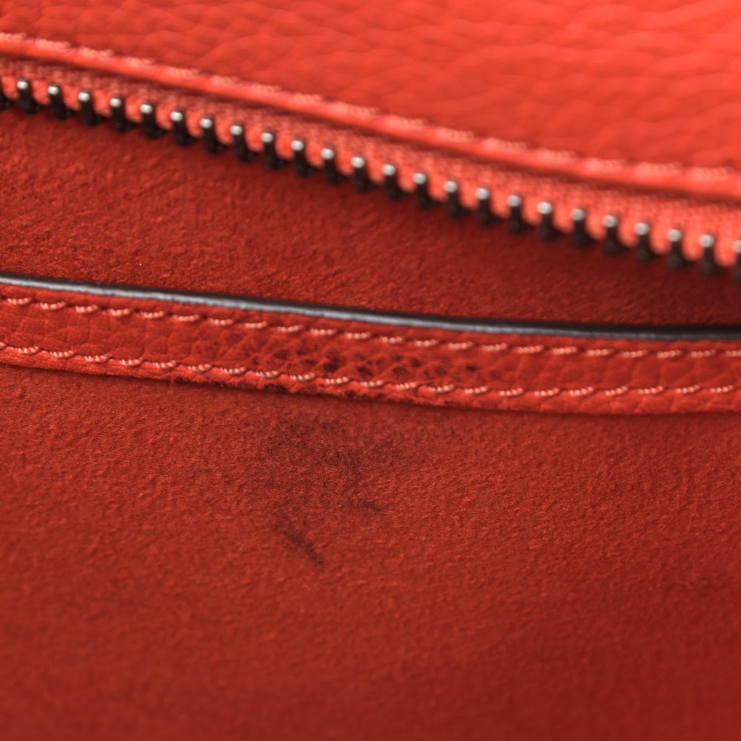 Celine Drummed Calfskin Micro Luggage Vermillion 5 of 6