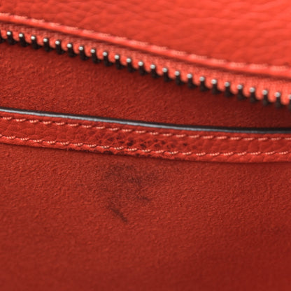 Celine Drummed Calfskin Micro Luggage Vermillion 5 of 6