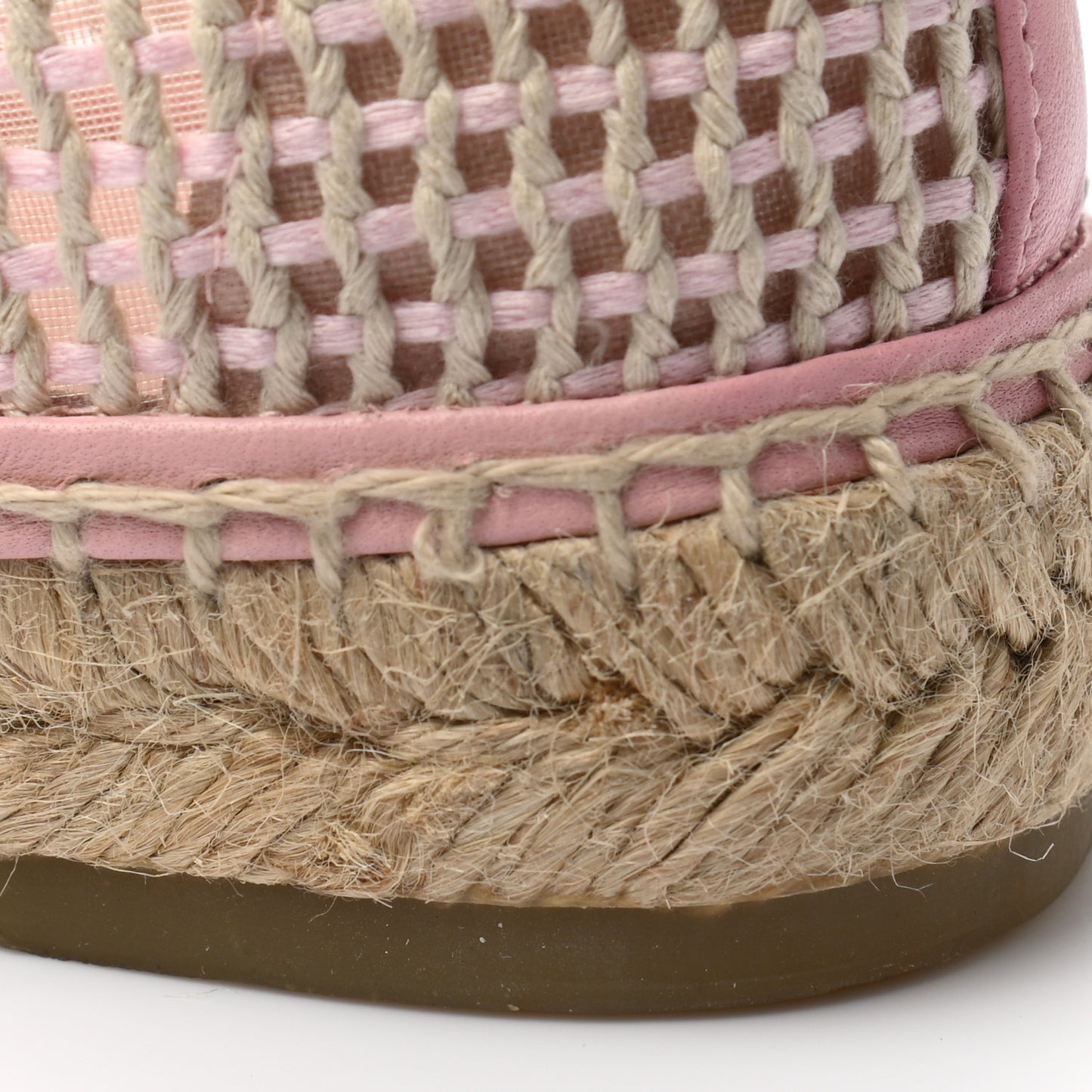 Mesh Lambskin CC Espadrilles 40 Light Pink Beige