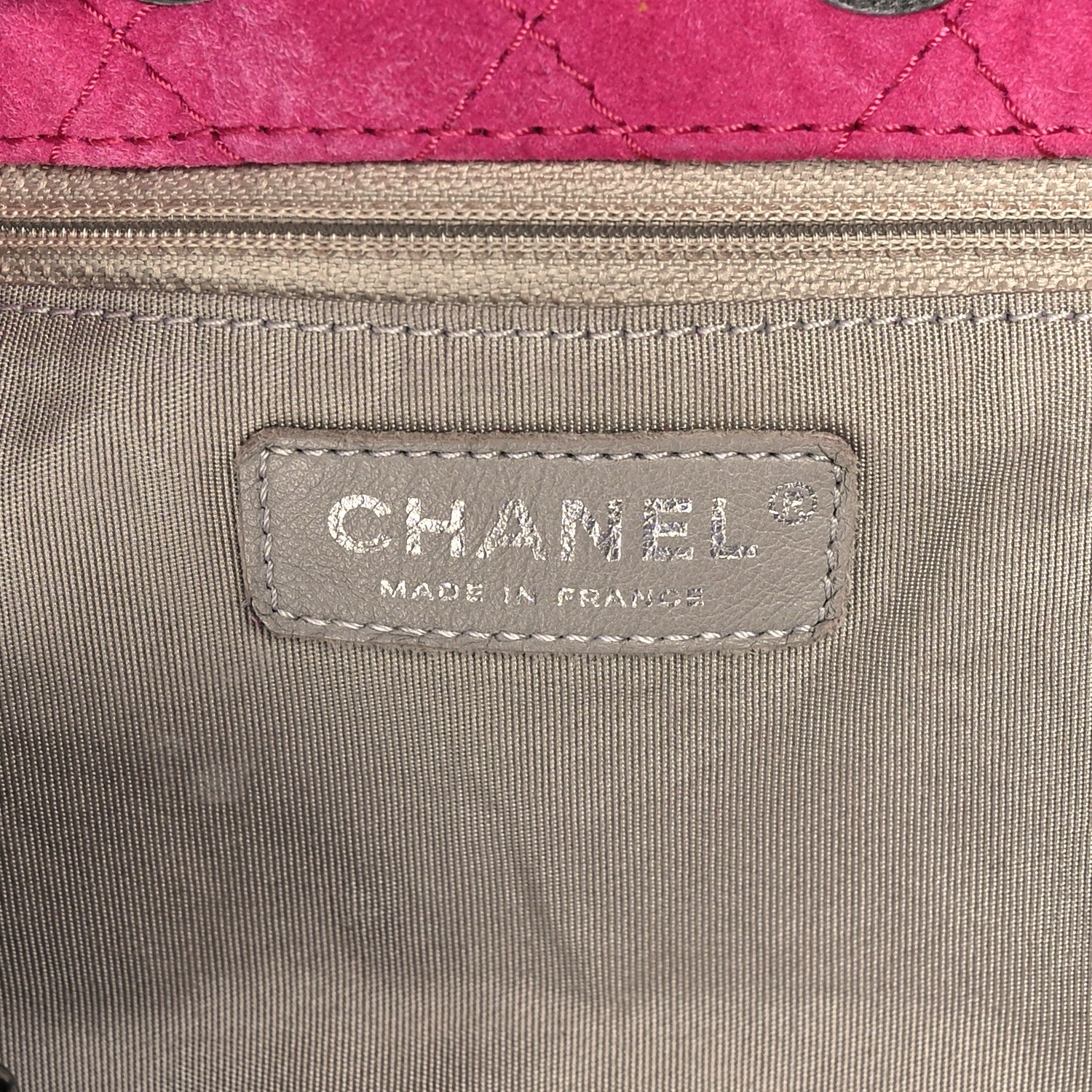 Chanel Suede Quilted Patchwork Drawstring Bag Green Pink Purple Burgundy 6 of 10