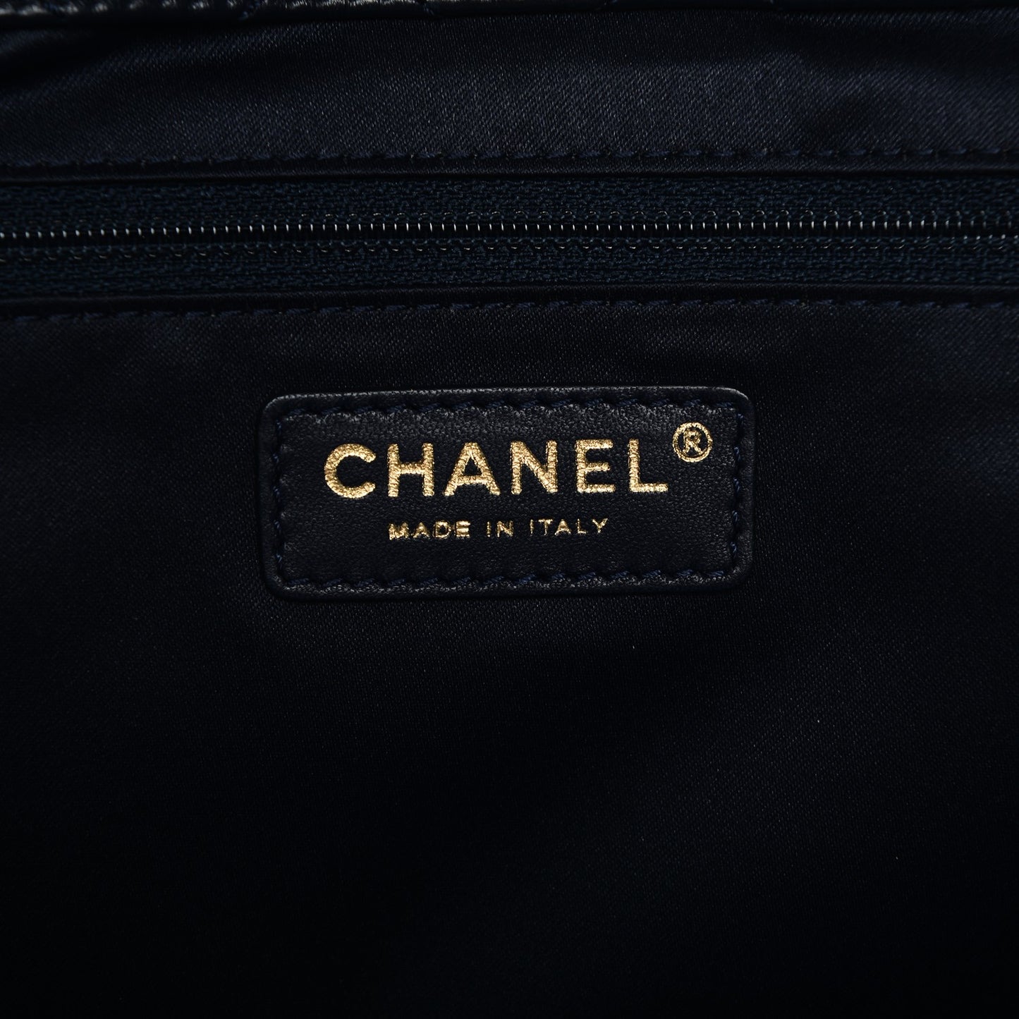 Lambskin Quilted Large Tote Navy