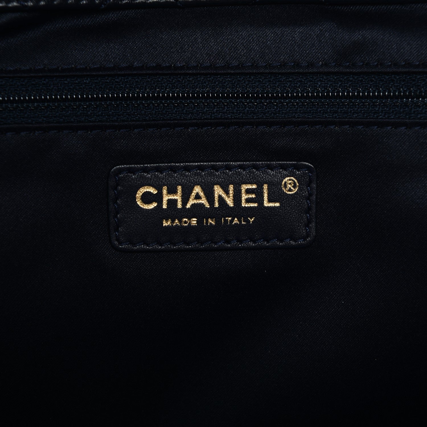 Chanel Lambskin Quilted Large Tote Navy 6 of 10