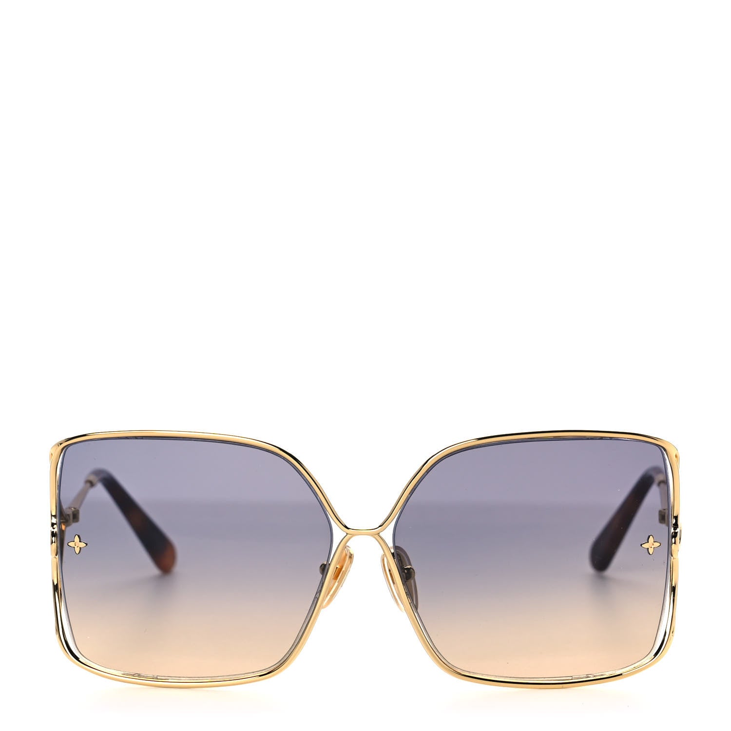 Louis Vuitton LV Petal Square Sunglasses Blue Gold 2 of 8