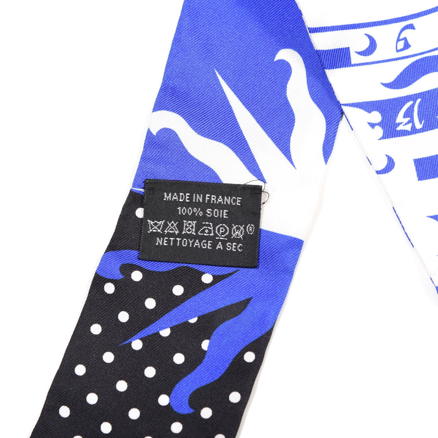 Silk Astrologie a Pois Twilly Bleu Royal Black White