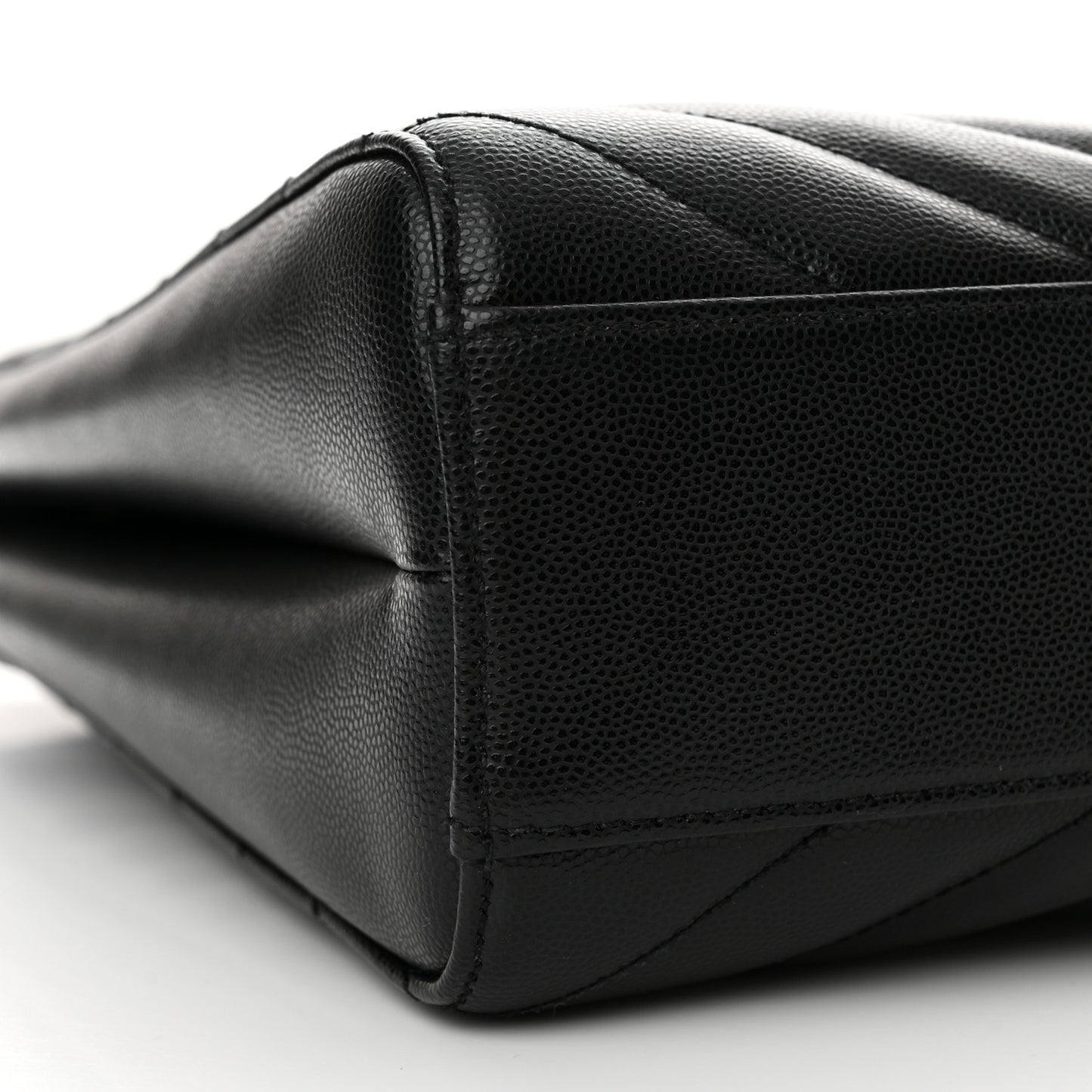 Grain de Poudre Matelasse Chevron Medium Tribeca Shopping Bag Black