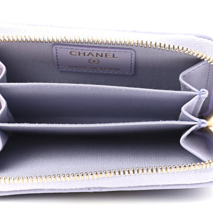 Chanel Lambskin Quilted 19 Zip Around Coin Purse Wallet Light Purple 4 of 6