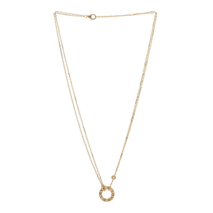 Cartier 18K Yellow Gold 2 Diamond LOVE Necklace 3 of 5