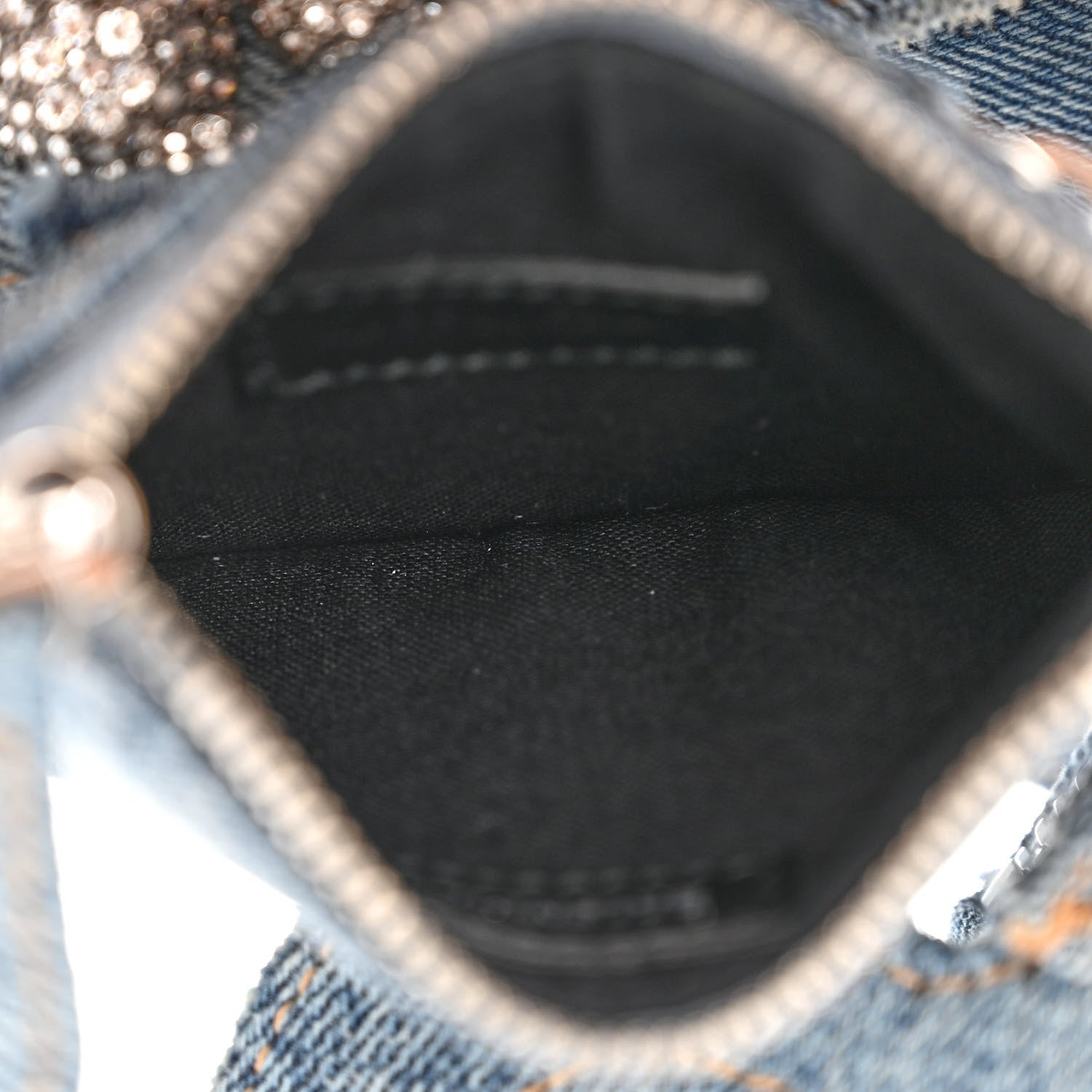 Balenciaga Washed Frayed Denim Crystal Neo Cagole City Handbag Blue 6 of 13