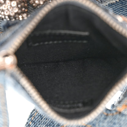 Balenciaga Washed Frayed Denim Crystal Neo Cagole City Handbag Blue 6 of 13