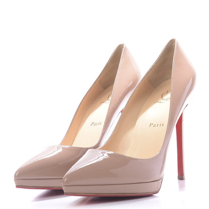 Christian Louboutin Patent Pigalle Plato 120 Pumps 40.5 Nude 3 of 10