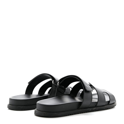 Hermes Calfskin Mens Chypre Sandals 45 Black 4 of 8