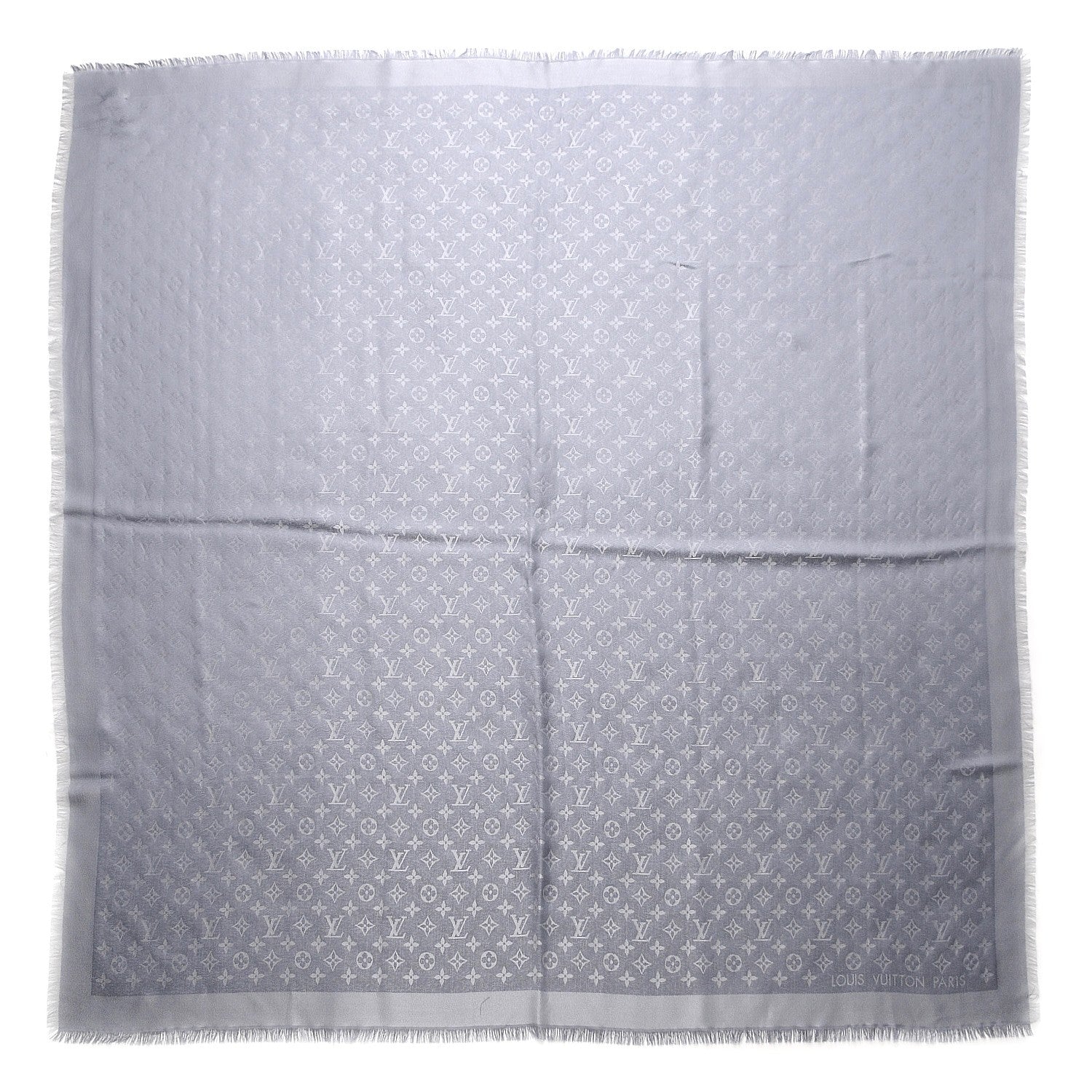 Louis Vuitton Silk Lurex Wool Monogram Shine Shawl Charcoal Grey 1 of 4