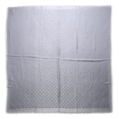 Louis Vuitton Silk Lurex Wool Monogram Shine Shawl Charcoal Grey 1 of 4