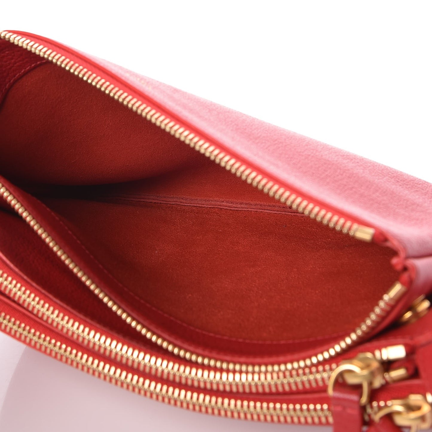 Goatskin Large Trio Crossbody Bag Scarlet