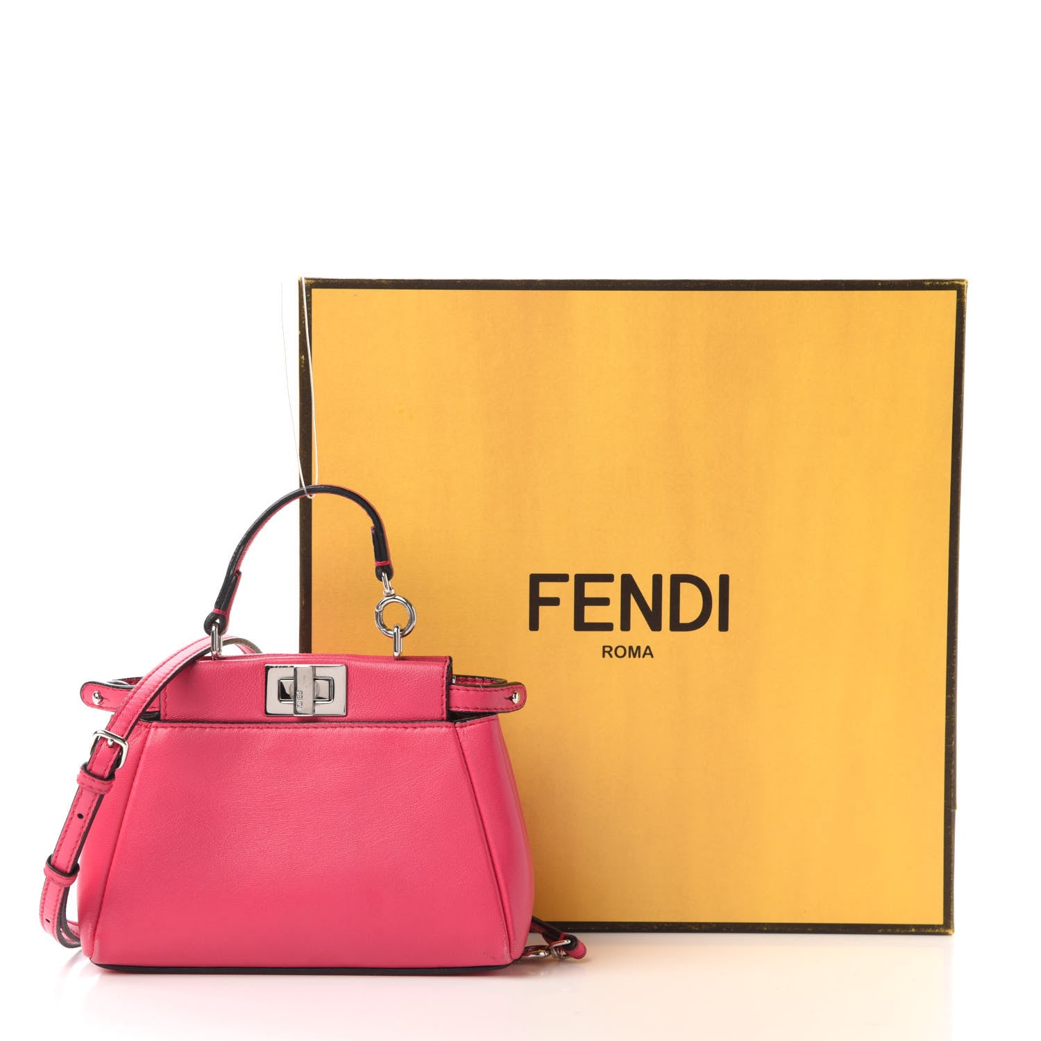 Fendi Shiny Nappa Micro Peekaboo Iconic Satchel Fuxia 10 of 10