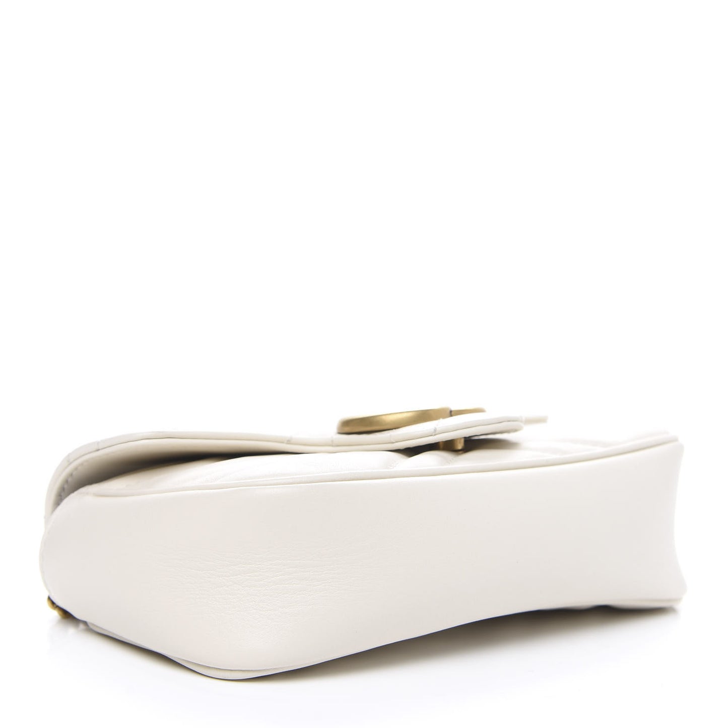 Calfskin Matelasse Super Mini GG Marmont Shoulder Bag White