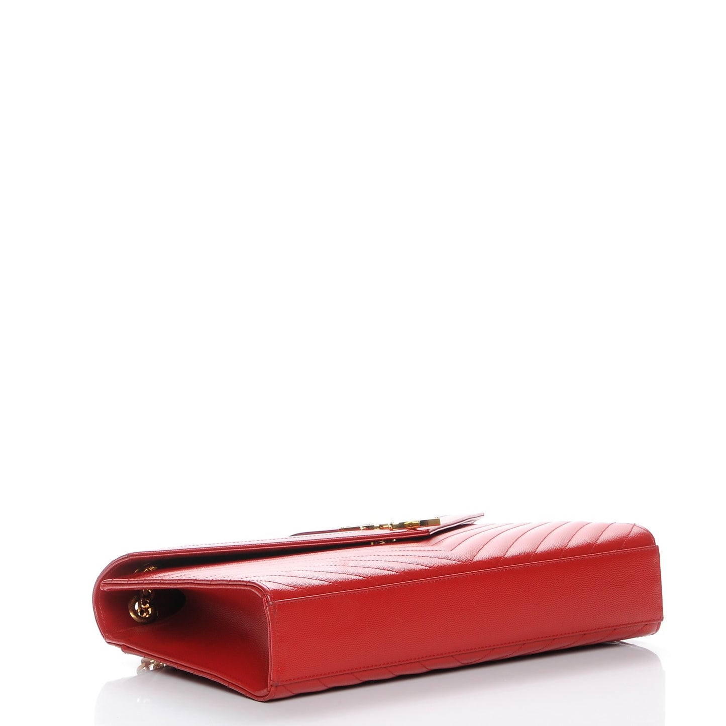 Grain De Poudre Matelasse Chevron Large Monogram Satchel Lipstick Red