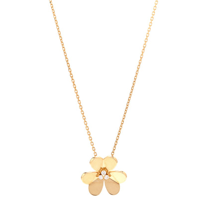Van Cleef & Arpels 18K Yellow Gold Diamond Large Frivole Pendant Necklace 1 of 6