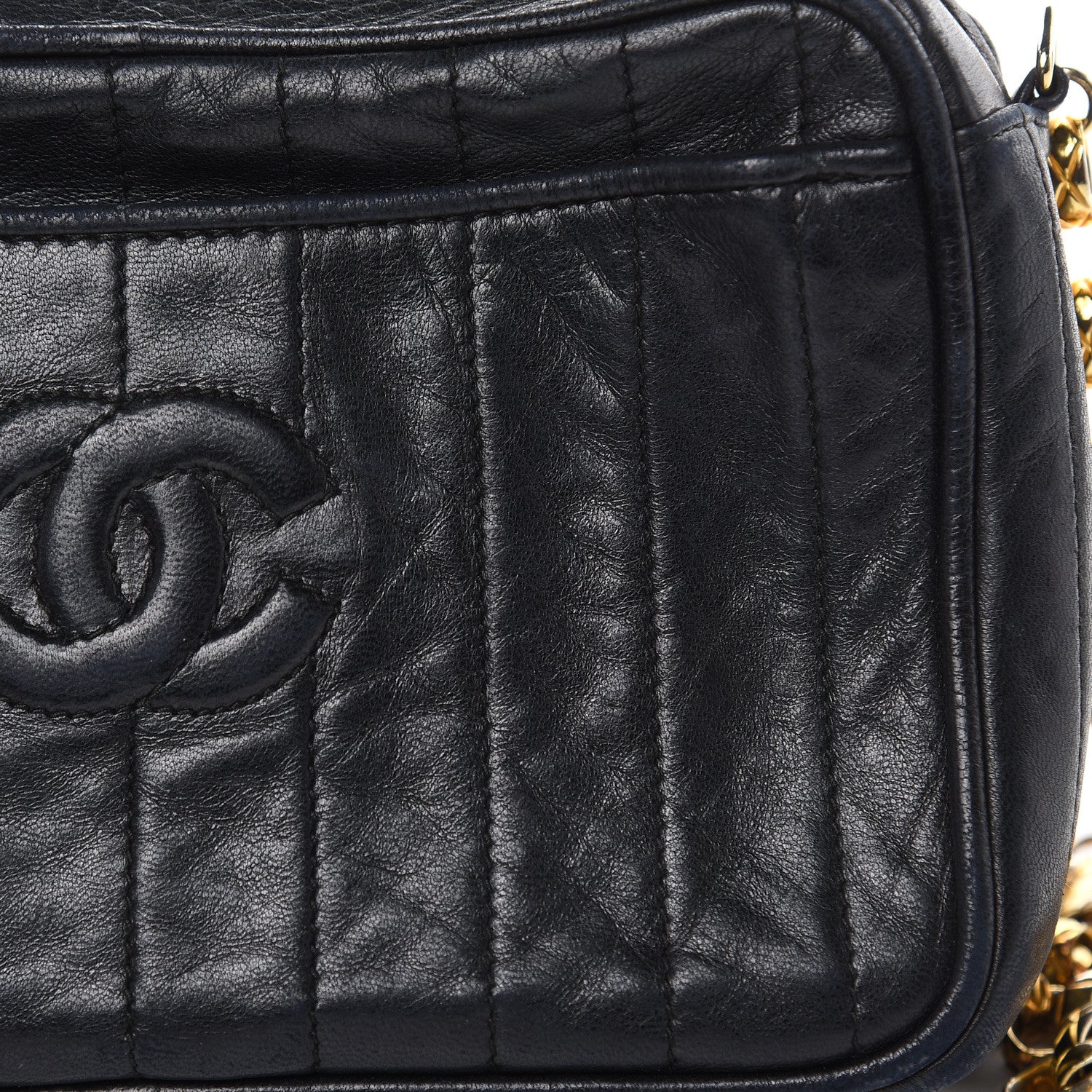 Chanel Lambskin Vertical Quilted Tassel Camera Case Black 15 of 18