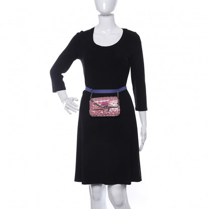 Fendi Crystal Beaded Monster Baguette Belt Bag 95 38 Pink 2 of 12