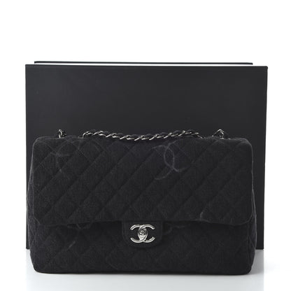 Chanel Denim Quilted CC Print Jumbo Single Flap Black 11 of 11