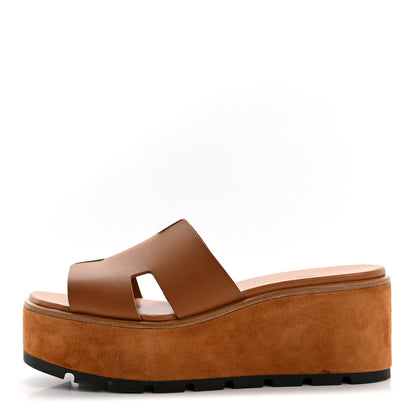 Hermes Calfskin Suede Goatskin Eze 30 Sandals 41 Naturel 1 of 9